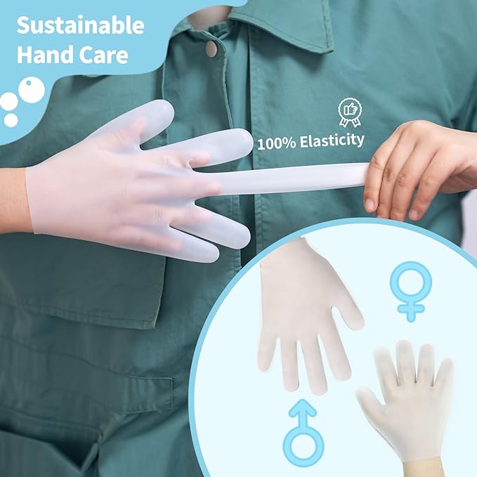 Moisturizing Gloves Overnight, Hand Care, Touchscreen Compatible, Reusable Hand Masks Moisturizing Glove, Suitable for Dry Hands, White Silicone Gloves for Men and Women, Spa