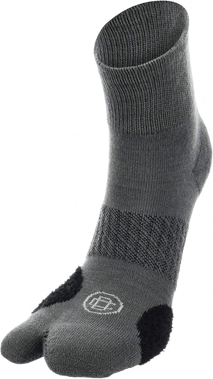 Doctor's Choice Bunion Corrector Socks with Split Toe Separator & Soft Cushioning for Hallux Valgus, Women's Bunion Socks (Charcoal/Black, Medium) Women Shoe Size: 6-10