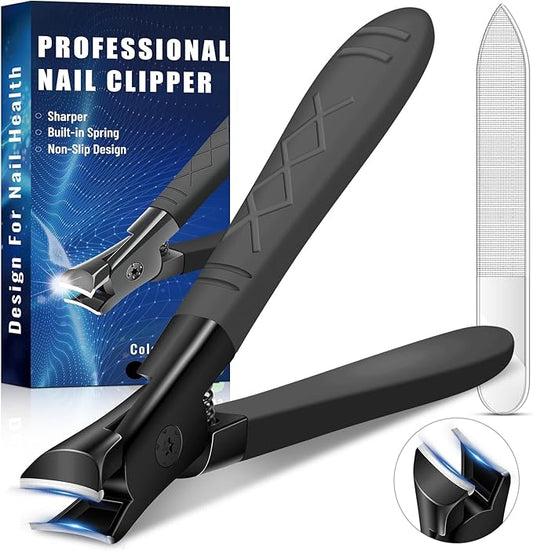 Heavy Duty Nail Clippers for Thick Nails, Anti-Slip Toenail Clipper Set for Seniors & Women at Home Salon