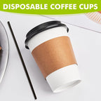 12 oz 50 Pack Disposable Paper Coffee Cups - Image 6