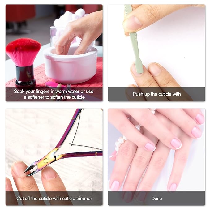 8 Pieces Cuticle Trimmer Stainless Steel Cuticle Nippers Pointed Blade Dead Skin Cutter Clipper Remover Scissors Manicure Tools for Fingernails and Toenails(Vivid Color)