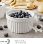 DOWAN Ramekins 12 oz Oven Safe, Creme Brulee Ramekin Souffle Dishes - Image 6