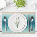 Emvency Farmhouse Placemats Set of 4, 12x18 Inch, Coastal Mexican | Striped Art - Image 2