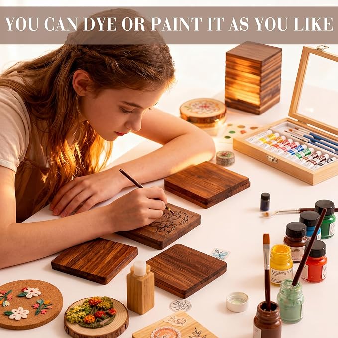 100 Pcs Unfinished Wood Coasters - Image 6