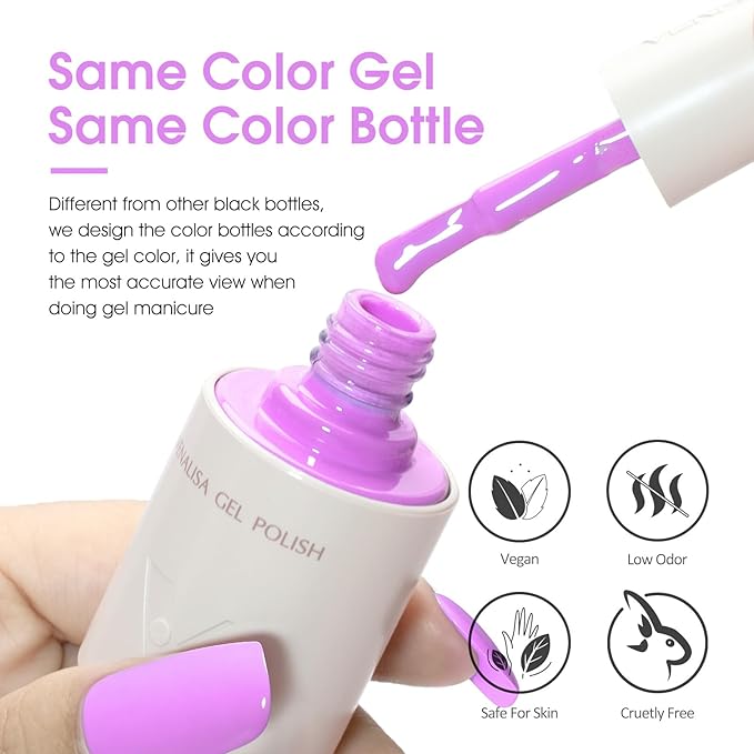 VENALISA Purple Gel Nail Polish 1 Pcs 10ML Soak Off UV Gel Salon Manicure DIY at Home Nail Art For Girls Women