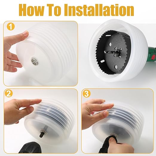 125mm Hole Saw Dust Bowl, Rubber Scalable Dust Cover Collector for Ceiling Cutting Work and Other Drilling Works