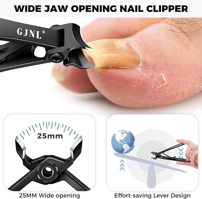 2025 Stocking Stuffers Gifts for Men, Toenail Clippers for Men Thick Nails, Heavy Duty Very Sharp Ingrown Nail Clippers Christmas Xmas Presents for Girls, Black