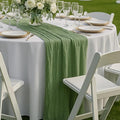 6 Pack Sage Green 10FT Cheesecloth Table Runners –120 Inch Rustic Gauze Bulk Set by HQ-SITE