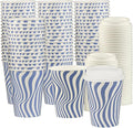 Disposable Coffee Cups with Lids, To Go Paper Hot Cups, Cocoa by SMYGOODS