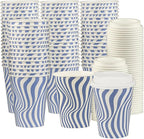 Disposable Coffee Cups with Lids, To Go Paper Hot Cups, Cocoa by SMYGOODS