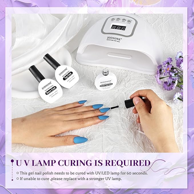 JODSONE 3Pcs Base Coat Glossy Top Coat Matte Top Coat for Long Lasting Shine and Velvety Finish 16.5ml Each Salon-Quality Nail Care Set