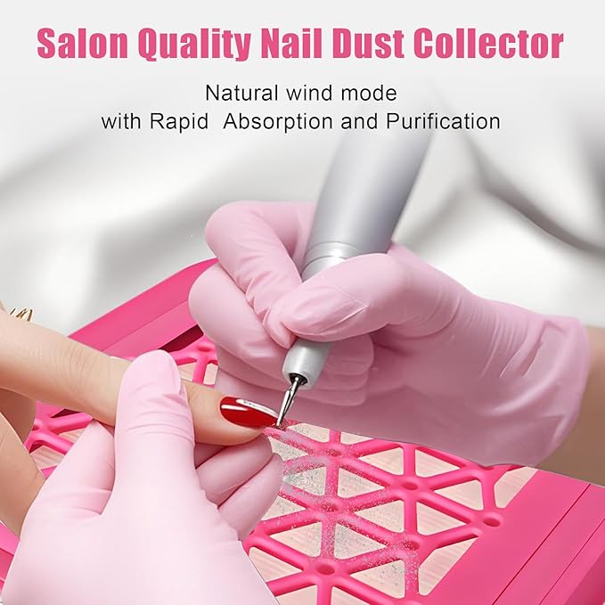 Nail Dust Collector Vacuum, Powerful 4000 RPM Turbine Motor with Reusable Filter for Acrylic Nails Polishing, Professional Manicure Tool for Home & Salon