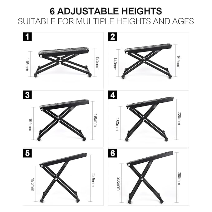 Pedicure Foot Rest Kit 6 Adjustable Heights Foot Stand for Pedicure Non-Slip Foldable Pedicure Stand for Easy at Home No More Bending or Stretching Pedicure Stool with Silicone Toe Separator