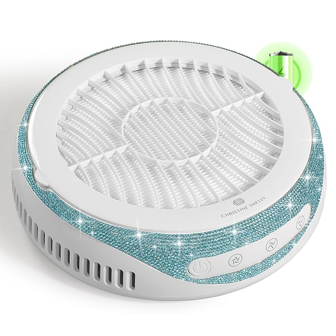 Nail Dust Collector, Cordless Dust Collector Nail Tech, Powerful Vacuum Fan Vent Dust Collector Extractor Dust Suction Machine for Acrylic Nails Polishing, Nail Salon&Home