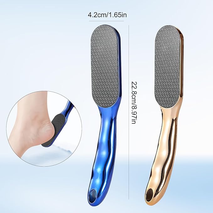 Veinsgrain Foot File, Veins Grain Foot File, Professional Foot Care Tools, Nano Glass Foot File with Non-Slip Ergonomic Handle Feet Massage Tool (Gold)