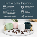 Folk Ceramics Leonard Ceramic Espresso Cups, Misty Green, Double Walled - Image 5