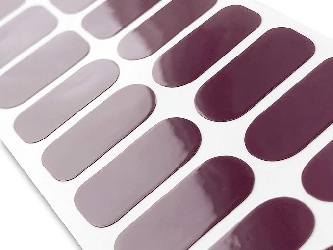 | 20 Exquisite Gel Nail Polish Strips w/Application Accessories - No UV/LED Lamp Required (Mauve)