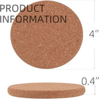 12Pcs Cork Coasters Round Extra Thick Drink Coasters - Image 3