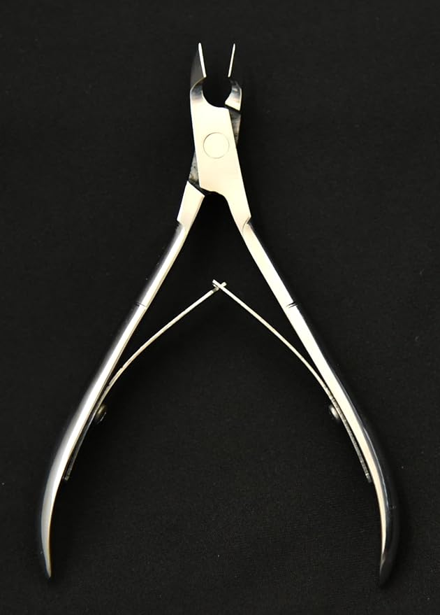Professional Stainless Steel Cuticle Nail Nipper, Precision Manicure Pedicure Trimmer Tool, Silver, Double Spring Design