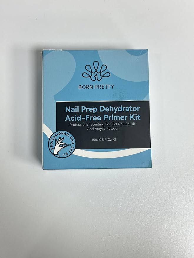 Born Pretty Nail Dehydrate and Primer, 15ml HEMA&TPO Free Dehydrator for Acrylic and Gel Nail Polish, Non Acid Primer for U V Gels, No Burn Fast Air Dry Nail Prep Dehydrator Set, 0.5oz