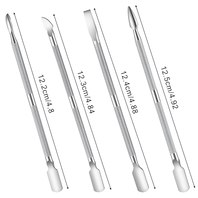 8 Pcs Nail Cuticle Pushers Professional Cuticle Peeler Scraper Stainless Gel Nail Polish Remover Durable Pedicure Manicure Tools Nails Cleaner Cuticles Care for Fingernails Toenails