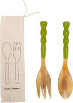 Creative Co-Op 2-pcs Natural Horn Salad Server Set - Image 4