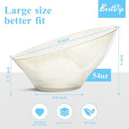 BESTVIP 54 Oz Clear with Gold Glitter Plastic Angled Serving Bowls, 12 Pack | - Image 2