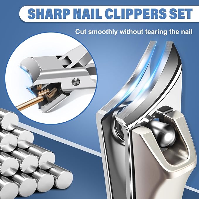 Mens Stocking Stuffers 2025, Toenail Clippers for Thick Toenails for Seniors, Wide Jaw Nail Clippers for Men, Heavy Duty Ingrown Toenail Clippers Nail Cutters, Stocking Stuffers Gifts for Men