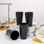 ejonirinjonir EI 15oz Black Wheat Straw Cups Set of 8, Drinking Glasses - Image 9