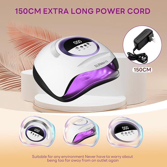 LED UV lamp for nails,200W UV lamp for gel nail polish dryer professional nail lamp, UV light for nails with 42 beads, auto sensor led gel nail lamp