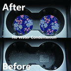 2pcs Cute Blue Flowers Car Coasters, Absorbent Universal neoprener Cup Holder - Image 5