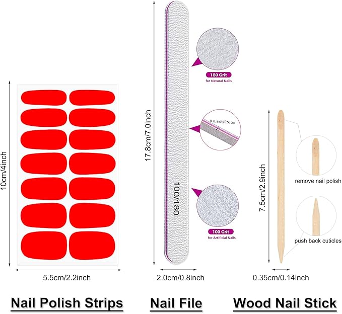 DANNEASY 16 Sheets Nail Polish Strips for Women Girl Marble&Fluorescence Nail Polish Stickers Full Nail Wraps Gel Nail Strips Self Adhesive Manicure Design Sticker Nails with File, Cuticle Stick