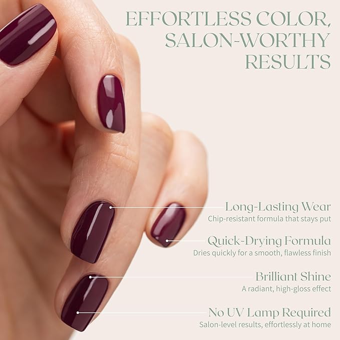 Breathable Premium Long Lasting Nail Polish (Dark Fuchsia) - Vegan & Toxin-Free