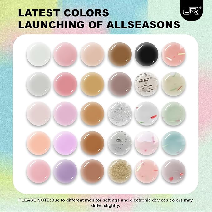 JR 35pcs 10ml Gel Nail Polish Jelly Series Red Pink Nude Gel Polish Set Base Top Matte Coat For Nail Salon Home Gifts for Women and Girls D Set