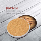Coasters for Drinks, Ceramic Stone, Wooden Rustic | Farmhouse Wood Absorbent - Image 2