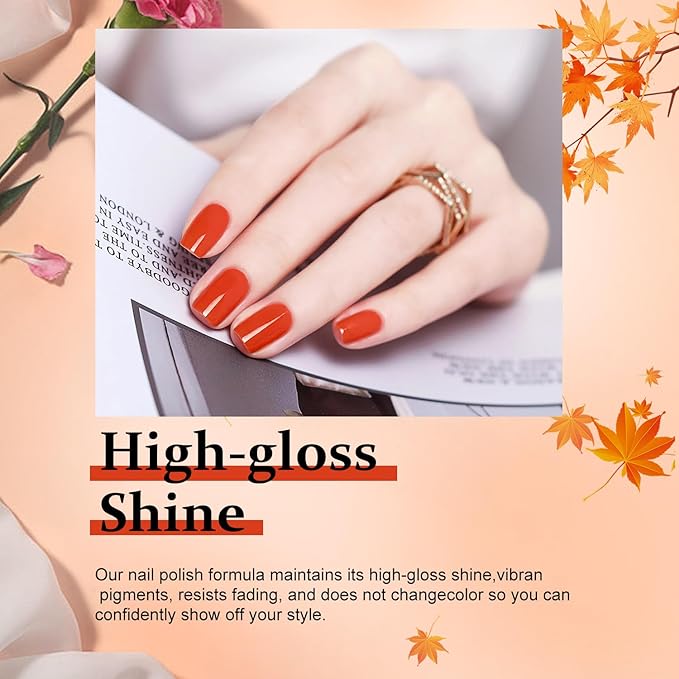 Major Dijit Quick Dry Polish 12ml/0.41fl oz Pumpkin Orange Regular Lacquer Fast Drying & Long Lasting Nail Art Effect for Salon
