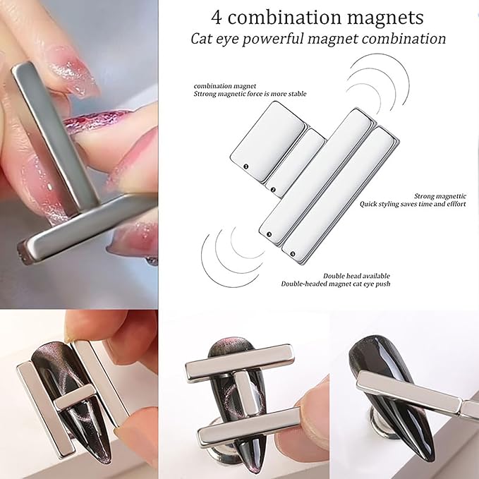 5 Pieces Cat Eye Magnet for Nails Extra Large Cylindrical Cat Eye Nail Magnet Magnetic Magnets Wood Cat Eye Nail Polish Magnet Stick Cat Eye Magnetic Nail Tool for DIY Home, Salon, Studio