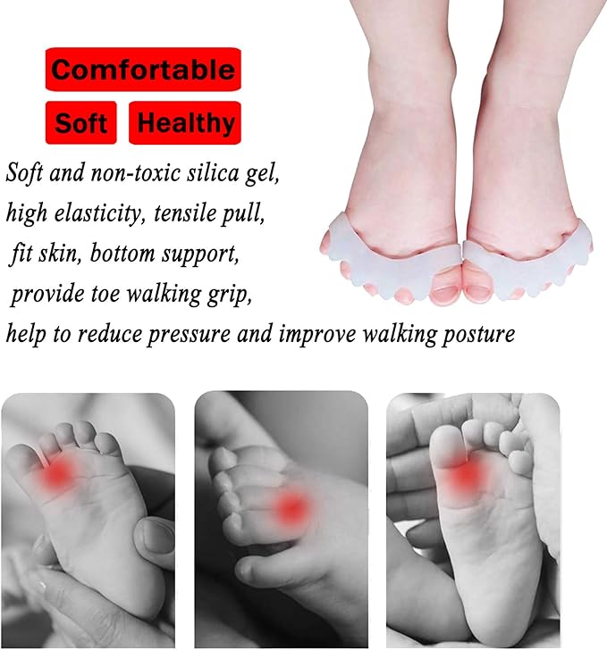 Toe Separators & Spacers,Use for Health & Beauty Pedicures,Plantar Fasciitis, Hammer Toes, Claw Toes & Other Foot Conditions,Pedicures for Kids - White