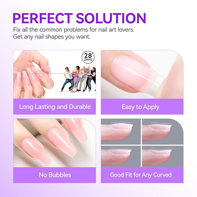 Gelike EC Pro Nail Glue & Strengthener: Nude 6-in-1 Nail Adhesive for Repair - Strengthening & Protein Repair - Perfect for Home & Salon Use 11544 - UV Needed