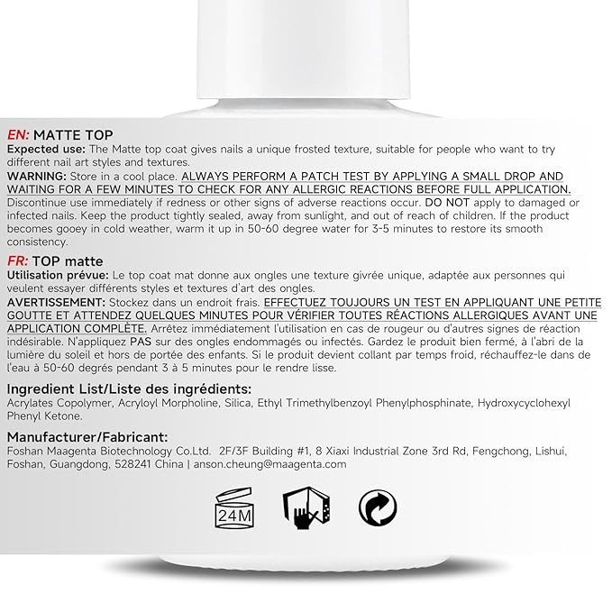 Nicedeco Hema Free Gel No Wipe Matte Top Coat 15ml Soak Off Cruelty Free Vegan Matte Finish Long Lasting Gel Nail Polish for DIY Home Nail Salon
