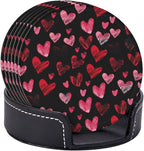 Watercolor Black Pink Red Heart Coasters - Image 2
