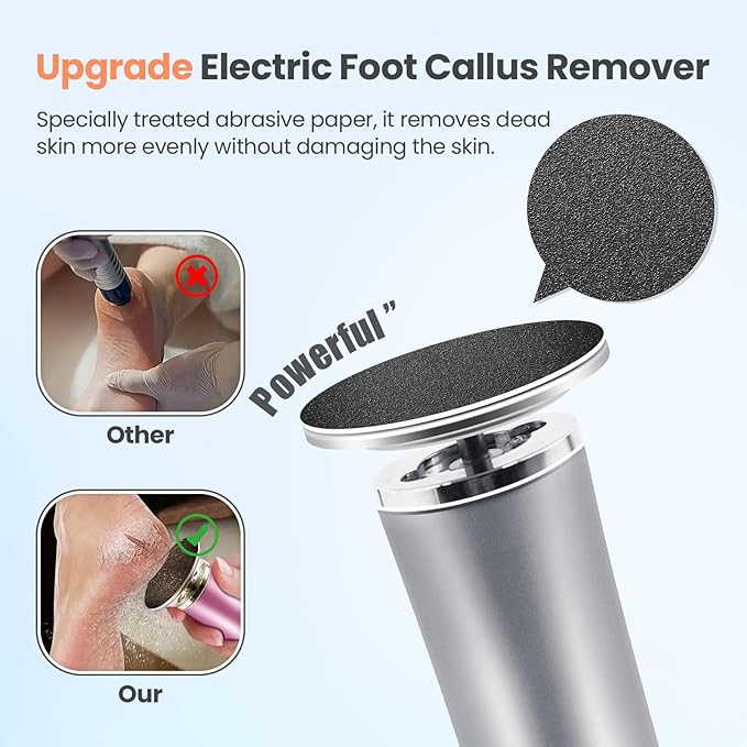 Electric Foot Callus Remover with 36 in 1 Pedicure Kit | Adjustable Speed | Mini Portable | 60 Pcs Sandpaper Discs | Professional Electric Callus Remover for Feet for Dead Skin and Calluses