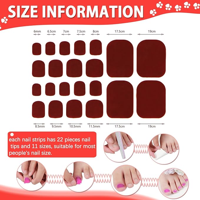 DANNEASY 16 Sheets Toe Nail Stickers Full Nail Wraps for Women Solid Color Toenail Polish Strips Self Adhesive Toes Nail Polish Stickers Gel Strips Nails Manicure Sticker with File, Cuticle Stick