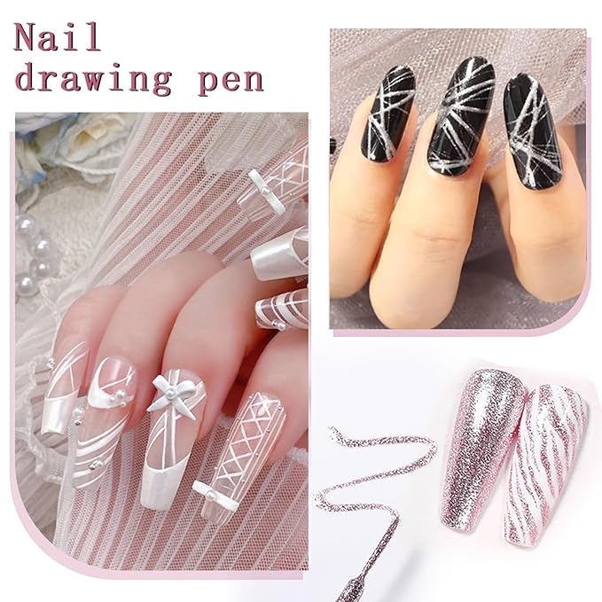 WOKOTO 18 PCS Nail Art Brushes Set Gel Polish Round Tip Acrylic Nail Brush Nail Art Dotting Pens Liner Nail Brushes For Acrylic Nails Art Designs Painting Tools Fingernail Brush Nail Cleaning Brush
