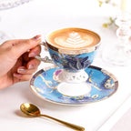 KAMMAK Tea Cups and Saucers Set of 2, Fine Bone China Coffee Cups, GHO03 | - Image 3