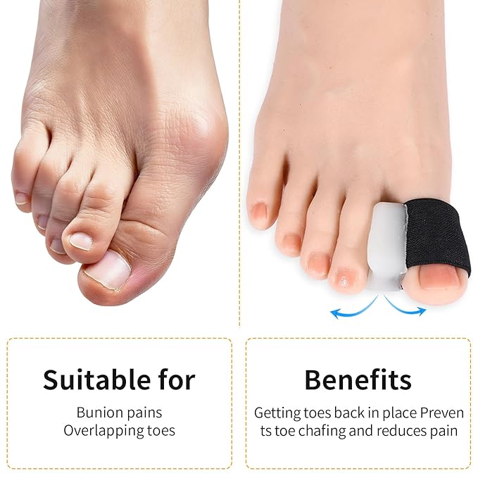 8 Pcs Gel Toe Separators Foot Toe Spacers Corrector Silicone Spreader for Bunions Overlapping Toes Pedicures Nail Art Tools for Men and Women