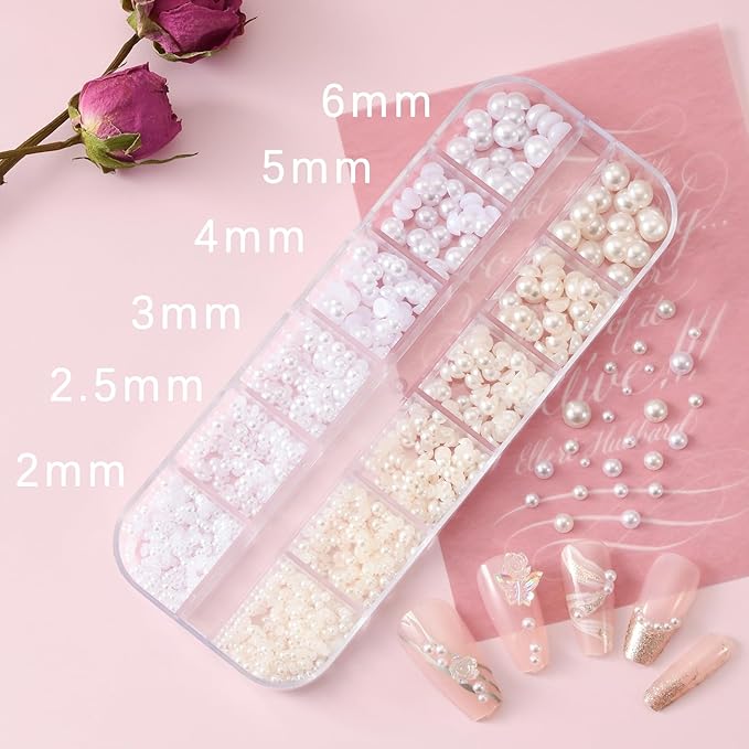 3 Boxes Nail Charms and Gems Nail Art Charms Charms for Nails Design Rhinestones for Nails Caviar Beads Pearls