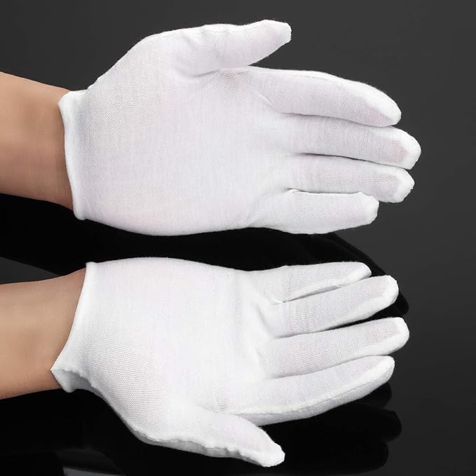 Frienda 300 Pcs Cotton Gloves Bulk Large Size for Men Women Inspection Gloves for Dry Hand Art Handling Coin Jewelry(L)