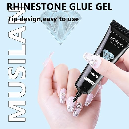 Nail Rhinestone Glue,Super Strong Rhinestones Gel Nail Glue for 3D Nails Beads Stickers Stones Crystals Diamond Art Jewels 3D Decorations Tools,Cured Need