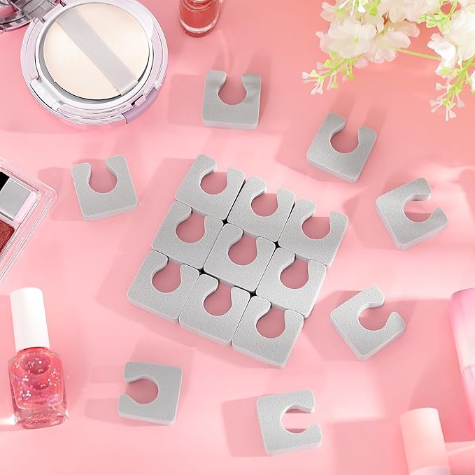 Mumufy 1000 Pcs Individual Toe Separators Bulk Soft Foam Comfortable Pedicure Toe Separators Dividers for Women Men Art Manicure Feet Nail Polish Painting Spa(Gray)
